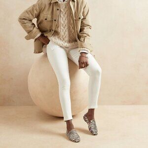 Banana Republic Mid-Rise SCULPT Skinny Jeans White Size 4/27 RETAIL $100